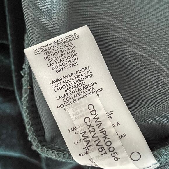 Calvin Klein Dress Womens Plus 16W Dark Green Velvet Velour Collared Twist Front - Picture 7 of 9